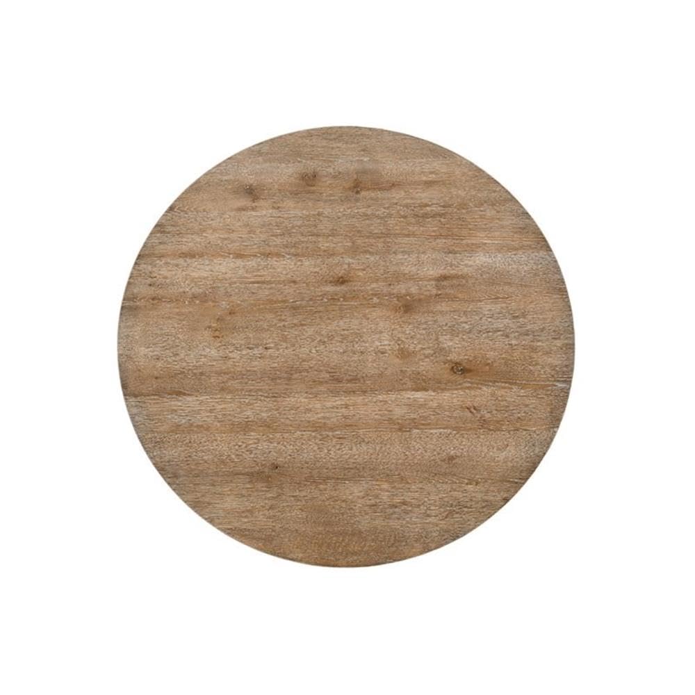 Acme Kendric Round Wooden Dining Table in Rustic Oak