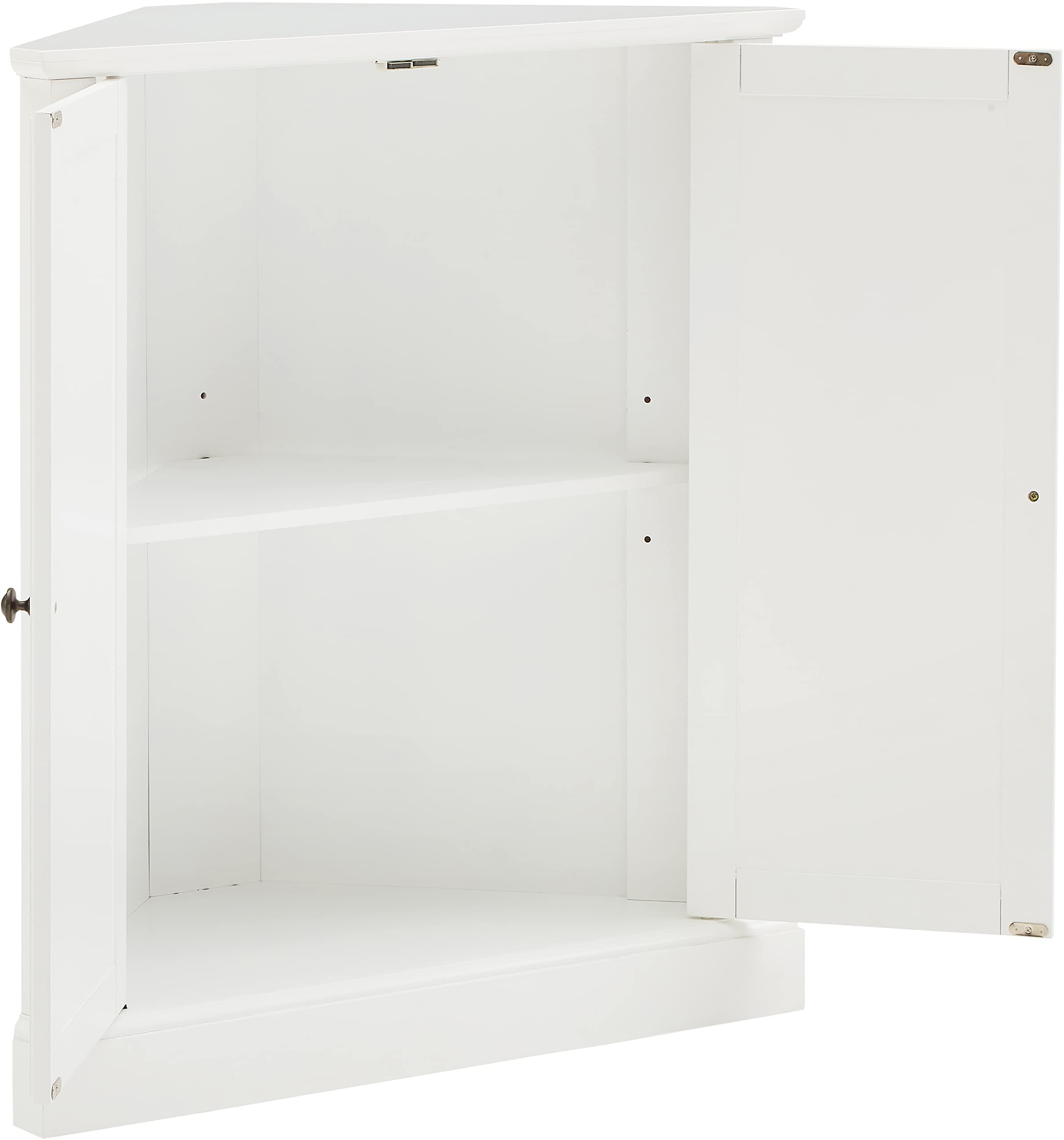 Crosley Furniture Shoreline Stackable Corner Pantry Storage Cabinet with Shelves, Kitchen, Dining, Laundry, White