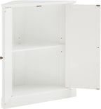Crosley Furniture Shoreline Stackable Corner Pantry Storage Cabinet with Shelves, Kitchen, Dining, Laundry, White