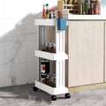 Istara Plastic 2/3 Tier Kitchen Space Shelves Vegetable Storage Shelf Folding Saving Organizer Rack With Wheels Slide Out Mobile