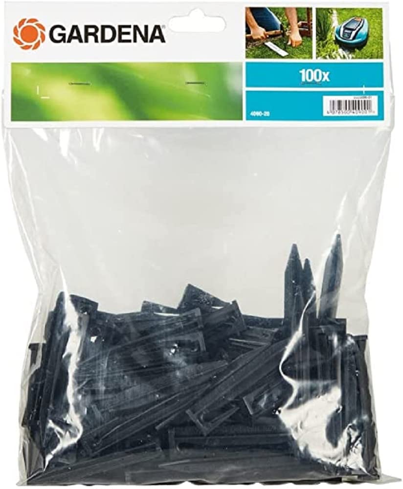 Gardena 04090-20 Boundary Wire Ground Spikes, 35.00X19.98X18.99 Cm, Black