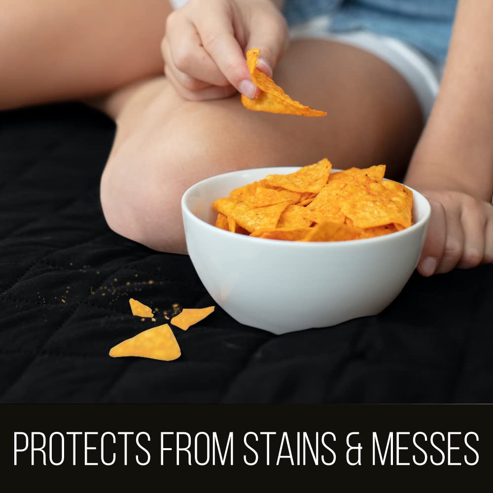 Sofa Shield Patented Couch Slip Cover, Large Cushion Protector, Reversible Stain And Dog Tear Resistant Slipcover, Quilted Microfiber 70” Seat, Washable Covers For Dogs Pets Kids, Seafoam Cream