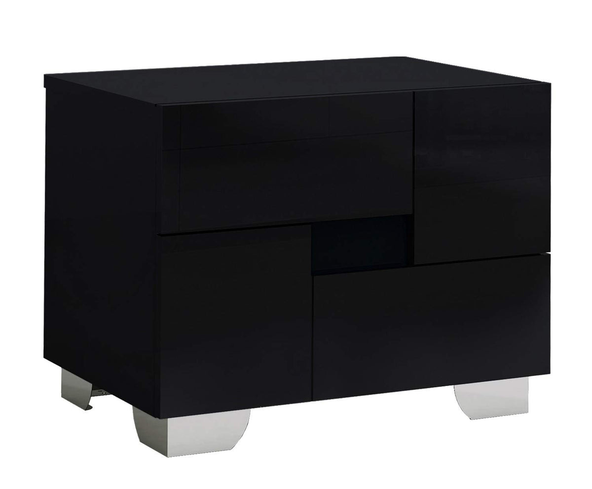 HomeRoots 18&quot; Superb Black High Gloss Nightstand