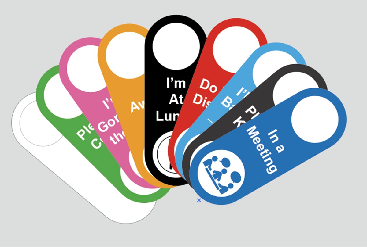 10Pcs 3.5X9.5 Inch Door Hanger Sign,Office Work In A Meeting Do Not Disturb Away Lunch Double Sided Hanger Sign