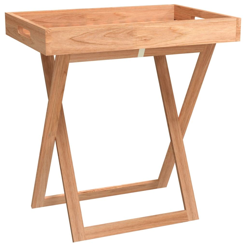 vidaXL Tray Table Folding Serving Table Wooden Snack Table Solid Wood Walnut