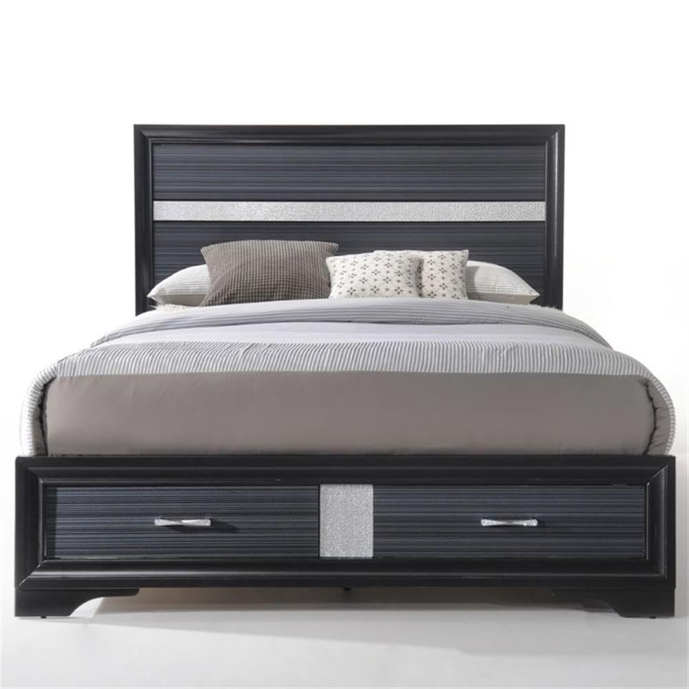Acme Naima Queen Bed with Storage in Black