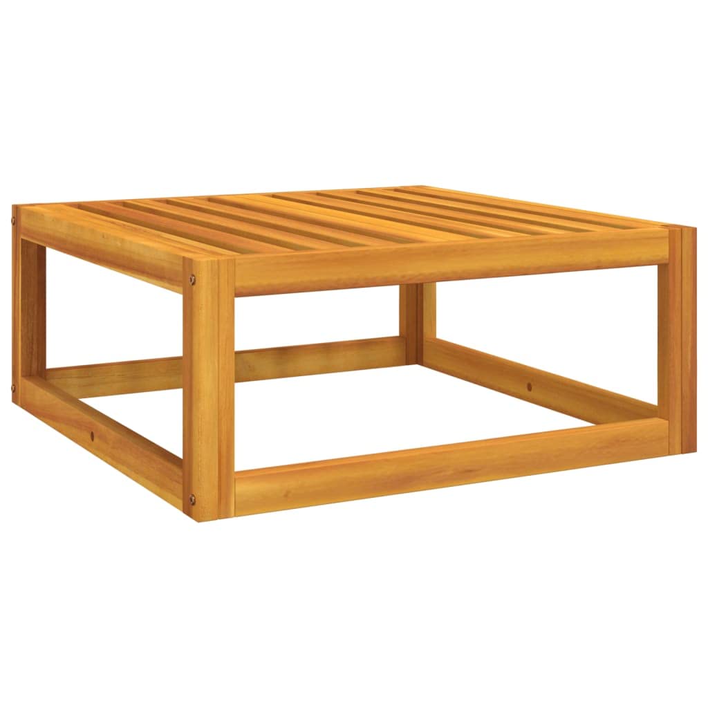 vidaXL Light Gray Patio Footrest - Solid Acacia Wood, Comfortable Cushion, Modular Design, Easy Assembly and Weather-Resistant Foot Stool