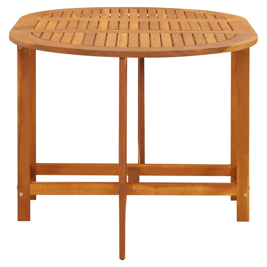 vidaXL Solid Acacia Wood Patio Drop Leaf Table Oval Dinning Stand Furniture