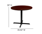 Flash Furniture Chapman 36" Round Multi-Purpose Conference Table in Mahogany