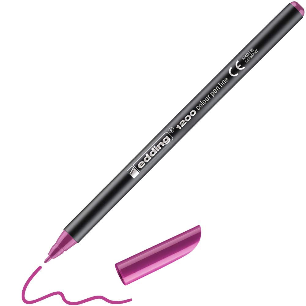 Edding 1200 Colour Pen Fine - Magenta - 1 Pen - Round Tip 1 Mm - Felt-Tip Pen For Drawing And Writing - For School Or Mandala