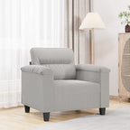vidaXL Light Gray Microfiber Fabric Sofa Chair - Modern Design Comfortable Seating - Sturdy Metal Frame - Ideal for Reading & Relaxing - Living Room Furniture
