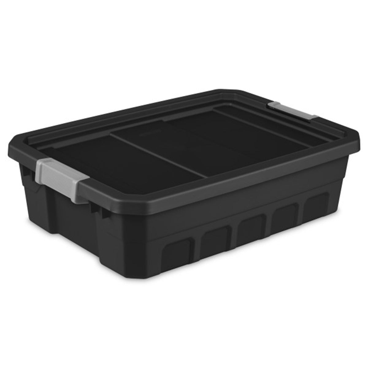 Sterilite 10 Gallon Plastic Stacker Tote, Heavy Duty Lidded Storage Bin Container for Stackable Garage and Basement Organization