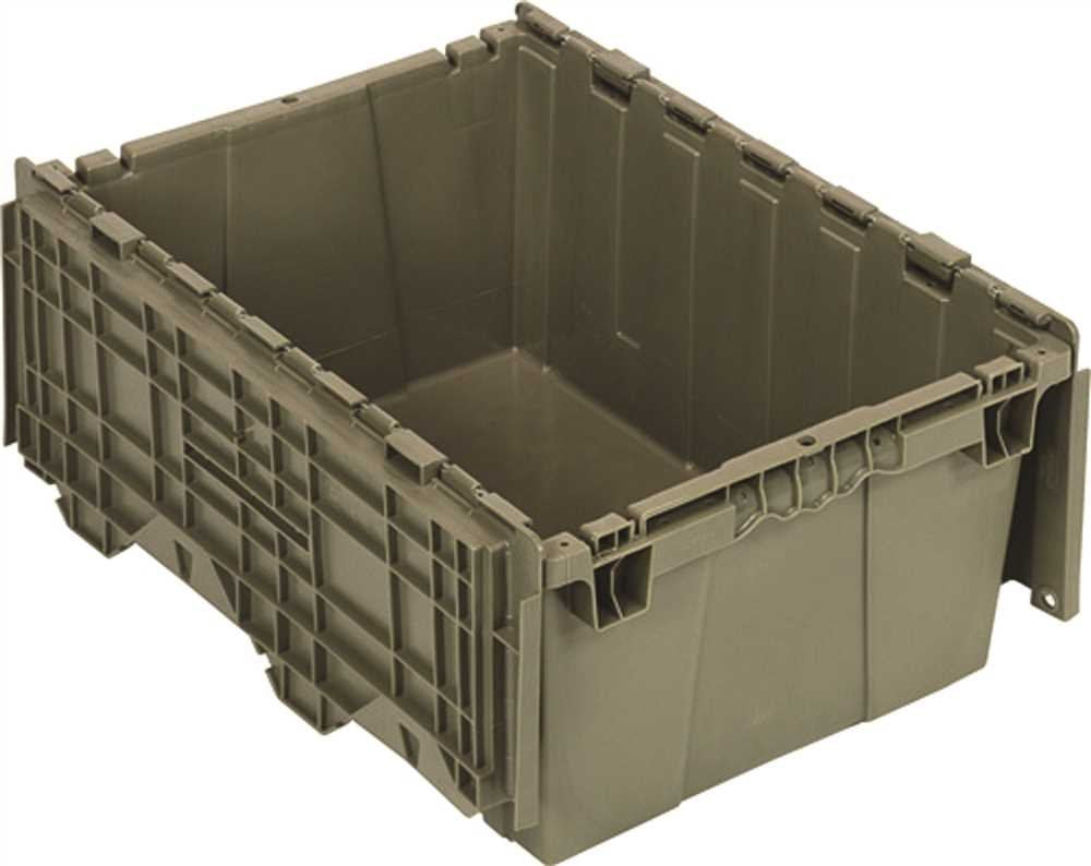 Quantum Storage Systems QDC2115-9 Attached Lid Distribution Container, Gray, Plastic, 16 x 10 x 22