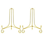 Artliving (2 pack 8 Inch Iron Display Stand, Gold Iron Easel Plate Display Photo Holder Stand, Displays Picture Frames, Cookbook