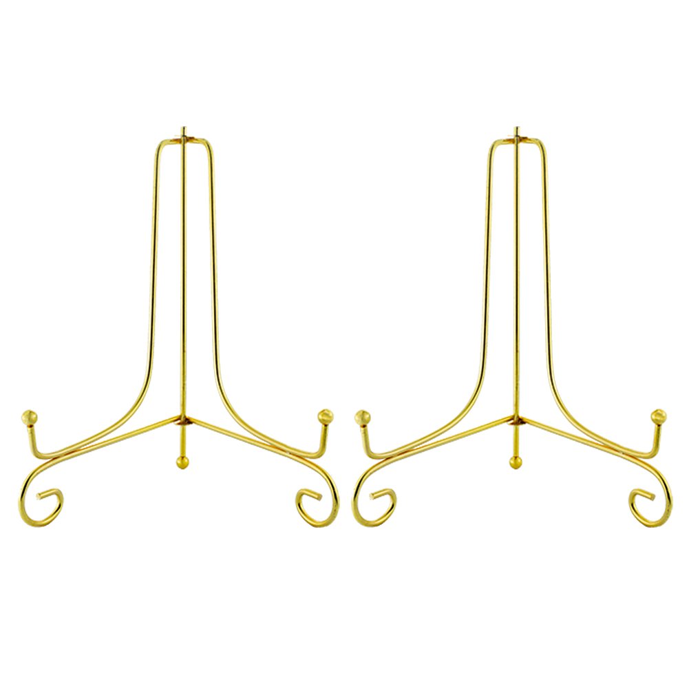 Artliving (2 pack 8 Inch Iron Display Stand, Gold Iron Easel Plate Display Photo Holder Stand, Displays Picture Frames, Cookbook