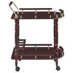 Coaster Home Furnishings Palmer 2-Tier Serving Cart Merlot and Brass