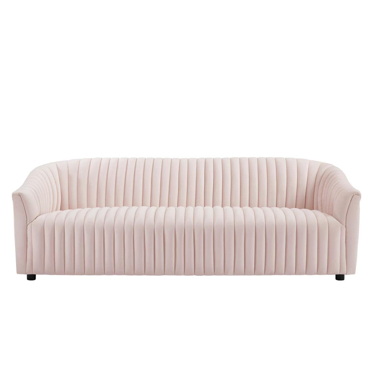 Modway Announce Velvet Channel Tufted Sofa With Pink Finish Eei-5053-Pnk