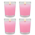 Set of 4 Pink Votive Candles, Clear Glass Filled Unscented Soy Wax Candle for Home D  cor Weddings Spa Holidays Party and DIY