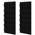 Gorilla Grip Over The Door Shoe Organizer, 2 Pack, 24 Breathable Mesh Pockets, Space Saving Hanging Storage Holder, Closet Rack Hanger Holds Up To 40 Lbs, Hangs On Closets, Shoes, Accessories, Black