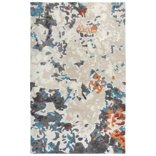 Alora Decor Flare 9' X 12' Abstract Beige/Grey/Orange/Rust Hand-Tufted Area Rug