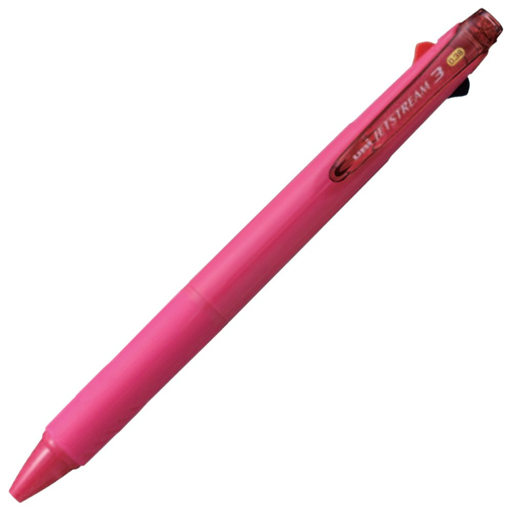 Uni Ballpoint Pen Jetstream 3 Color Black, Red, Blue Ink 0.38Mm, Rose Pink (Sxe340038.66)
