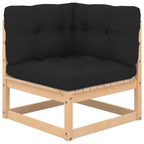 vidaXL Solid Pinewood Patio Lounge Set 6 Piece with Cushions Outdoor Garden Terrace Yard Furniture Wooden Lounge Sofa Set Seat Seating