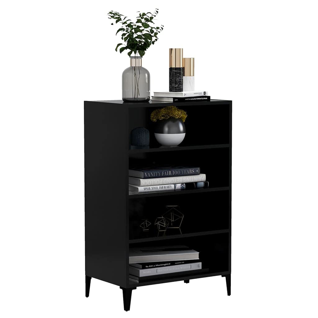 vidaXL Sideboard Black 22.4&quot;x14&quot;x35.4&quot; Chipboard