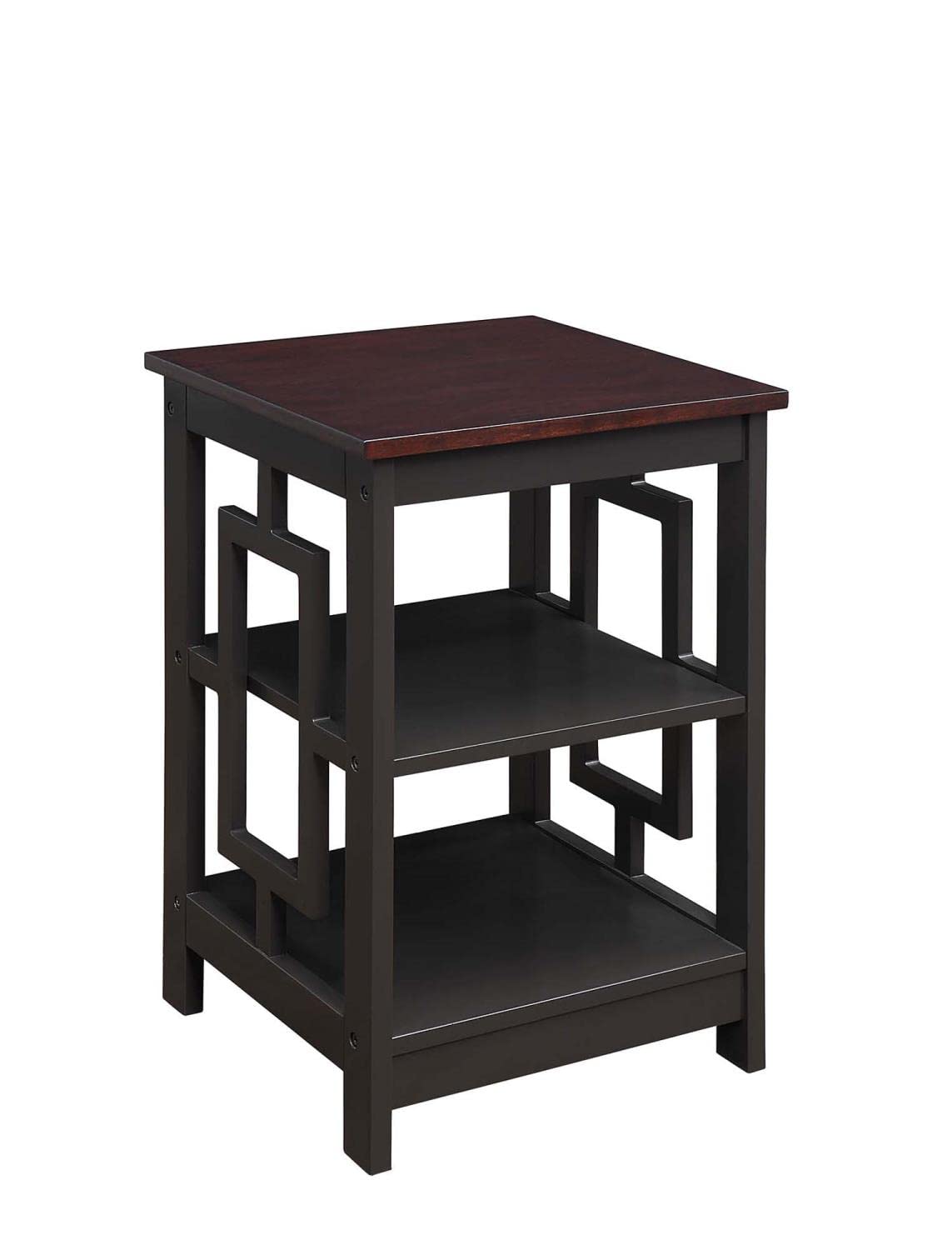 Convenience Concepts Town Square End Table with Shelves, 15.75"L x 15.75"W x 23.5"H, Espresso
