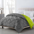 TundwalS Microfiber Reversible Solid Extra Comfort & Soft Comforter||Blanket Double Bed 210 Gsm Quilt Grey  P Green 1 (Piece)
