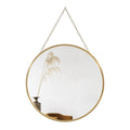 Hanging Circle Mirror Wall Decor Gold Round Mirror with Hanging Chain for Bathroom, Bedroom, Vanity, Living Room, Entryway, 10 I
