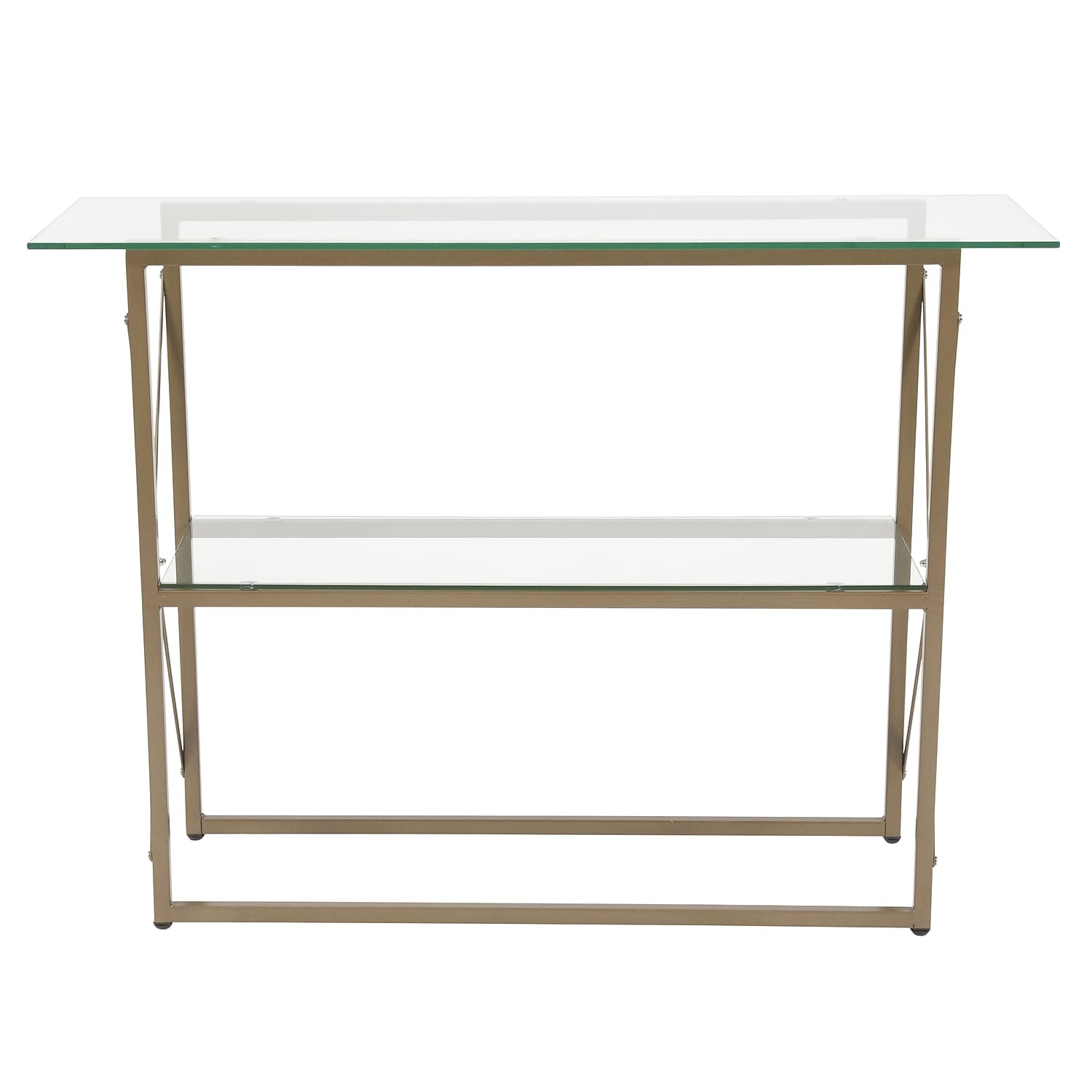 Flash Furniture Mar Vista Collection Glass Console Table With Matte Gold Frame