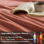 Phf Ultra Soft Fleece Blanket Twin Size, No Shed No Pilling Luxury Plush Cozy 300Gsm Lightweight Blanket For Bed, Couch, Chair, Sofa Suitable For All Season, 66' X 90', Brick Red