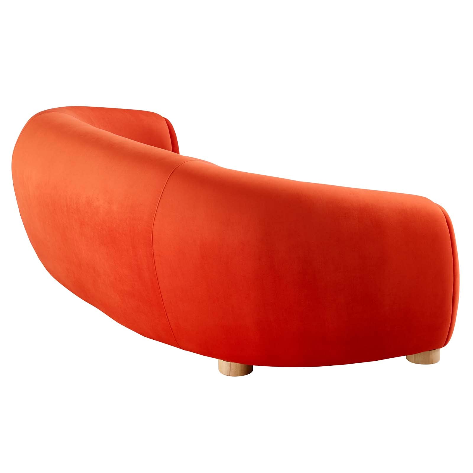 Modway Abundant Performance Velvet Accent Armchair, Sofa, Orange