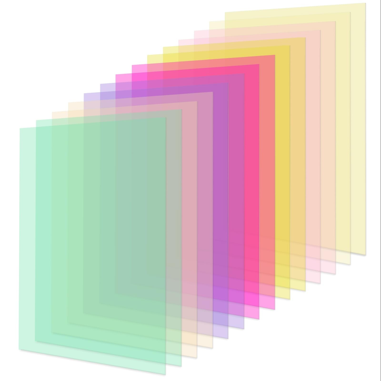Totiyea 20 Pieces 11In X 8.5In Colored Overlays For Dyslexia, Dyslexia Reading Sheets, Colored Transparency Sheets For Early Rea