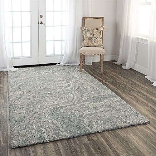 Alora Decor Peace 8'9" X 11'9" Abstract Gray/Gray Hand-Tufted Area Rug