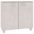 vidaXL Hamar Wooden Sideboard - Solid Pine Wood and MDF Construction in White – Spacious Storage Solution with 2 Doors – 33.5"x13.8"x31.5" Dimensions – Assembly Required
