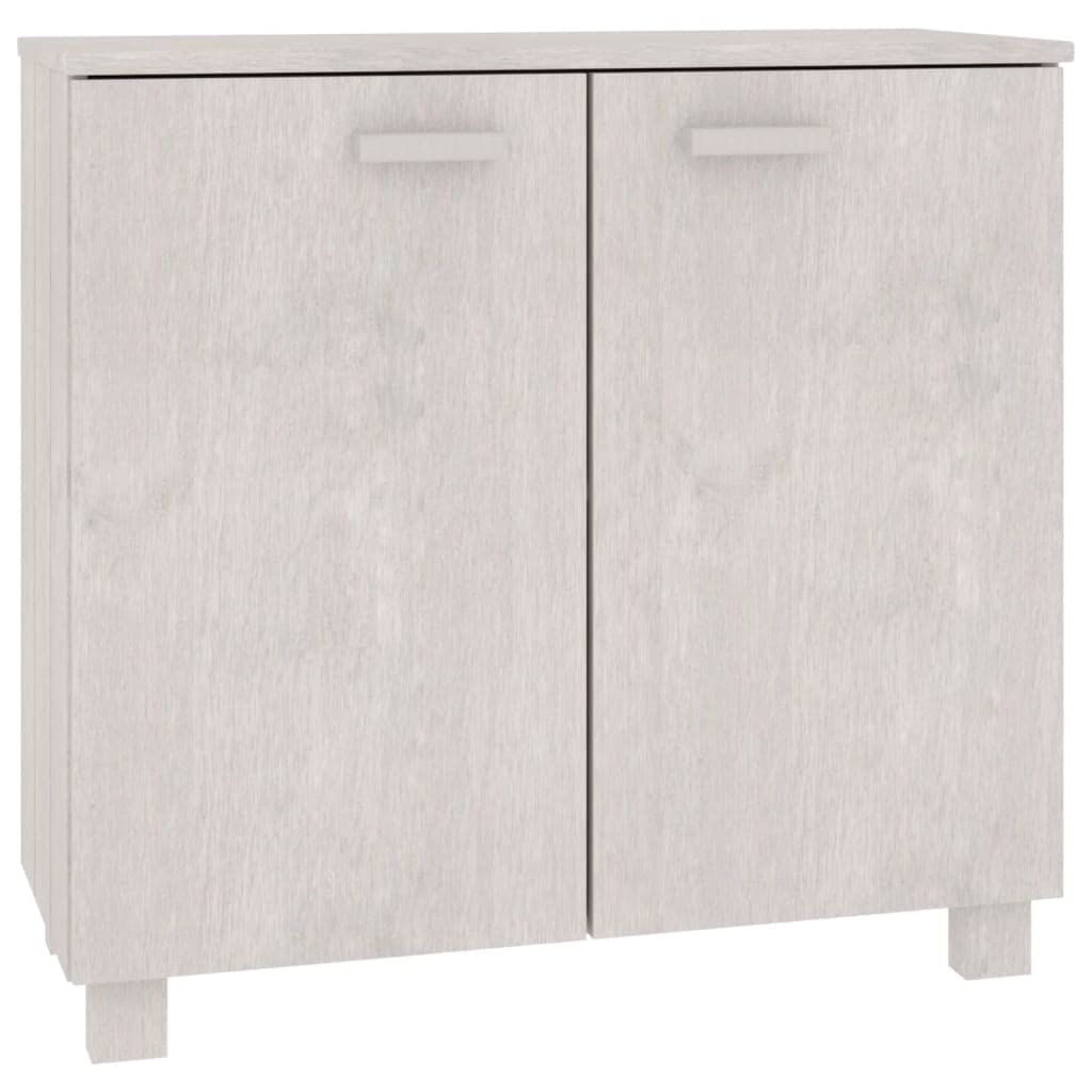 vidaXL Hamar Wooden Sideboard - Solid Pine Wood and MDF Construction in White – Spacious Storage Solution with 2 Doors – 33.5"x13.8"x31.5" Dimensions – Assembly Required