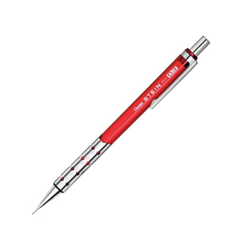 Pentel Mechanical Pencil, Stein, 0.3Mm, Red (P313-Cb) Clear Red