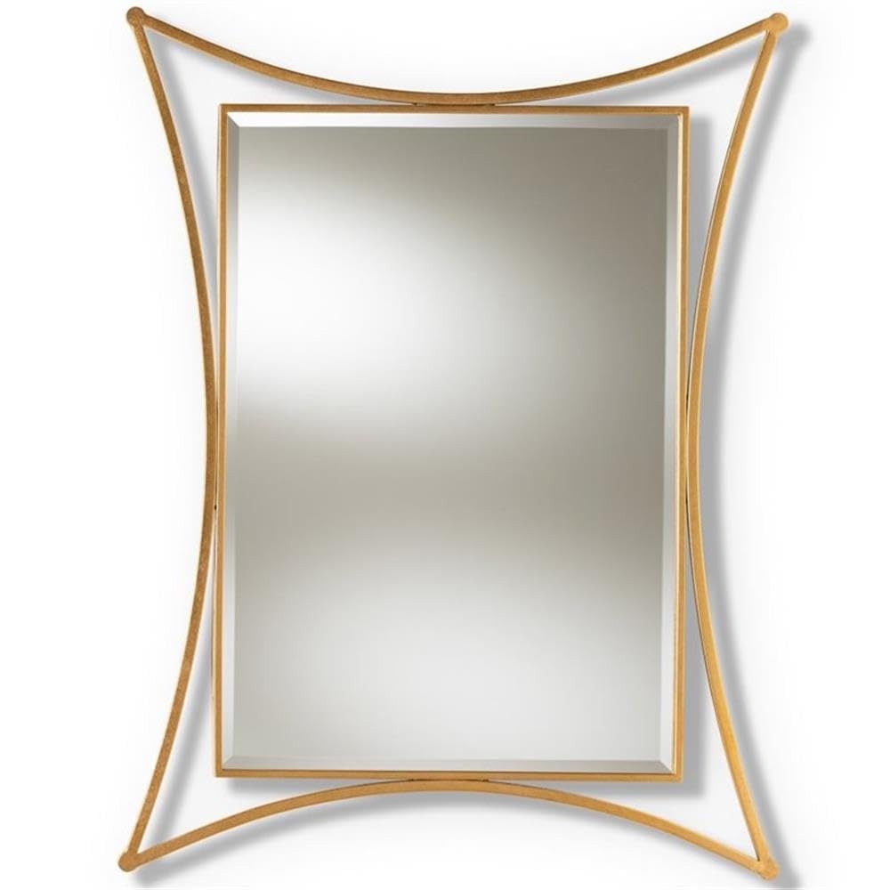 Baxton Studio Melia Modern and Contemporary Antique Gold Finished Rectangular Accent Wall Mirror