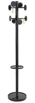 Alba Coat Stand With Umbrella Holder, 70-Inch Height, 8 Knobs, Black (Pmstan3N)
