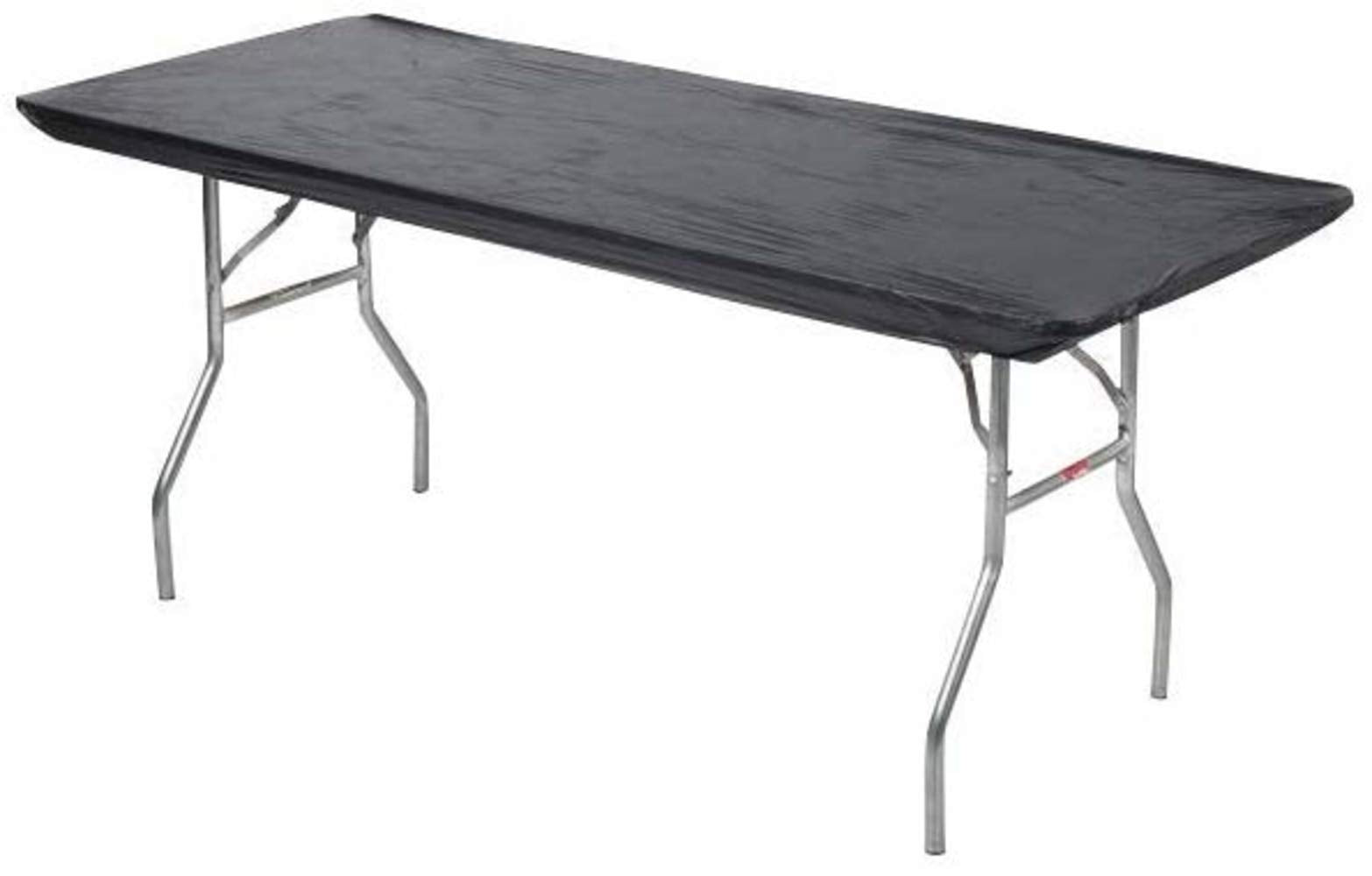 Kwik-Covers 6' Rectangular Plastic Table Covers 30' X 72' (6 Feet), Bundle Of 10 - Indoor Or Outdoor Fitted Table Covers For Banquet Tables (Black)
