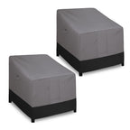 Easy-Going Waterproof Deep Seat Outdoor Lounge Chair Cover, Heavy Duty Patio Couch Cover, Windproof Outdoor Furniture Cover With Air Vent (2 Pack-33.5Wx40Dx36H Inch, Camel/Dark Brown)