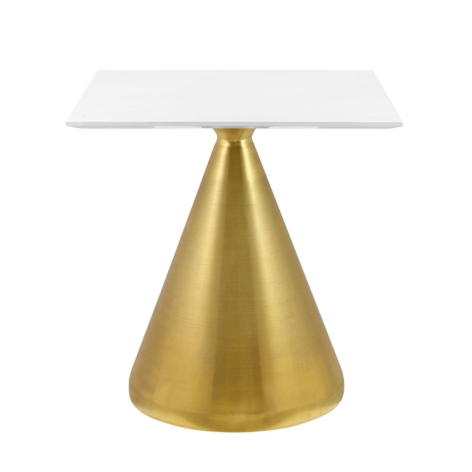 Modway Tupelo Square 28&quot; Dining Table in Gold White