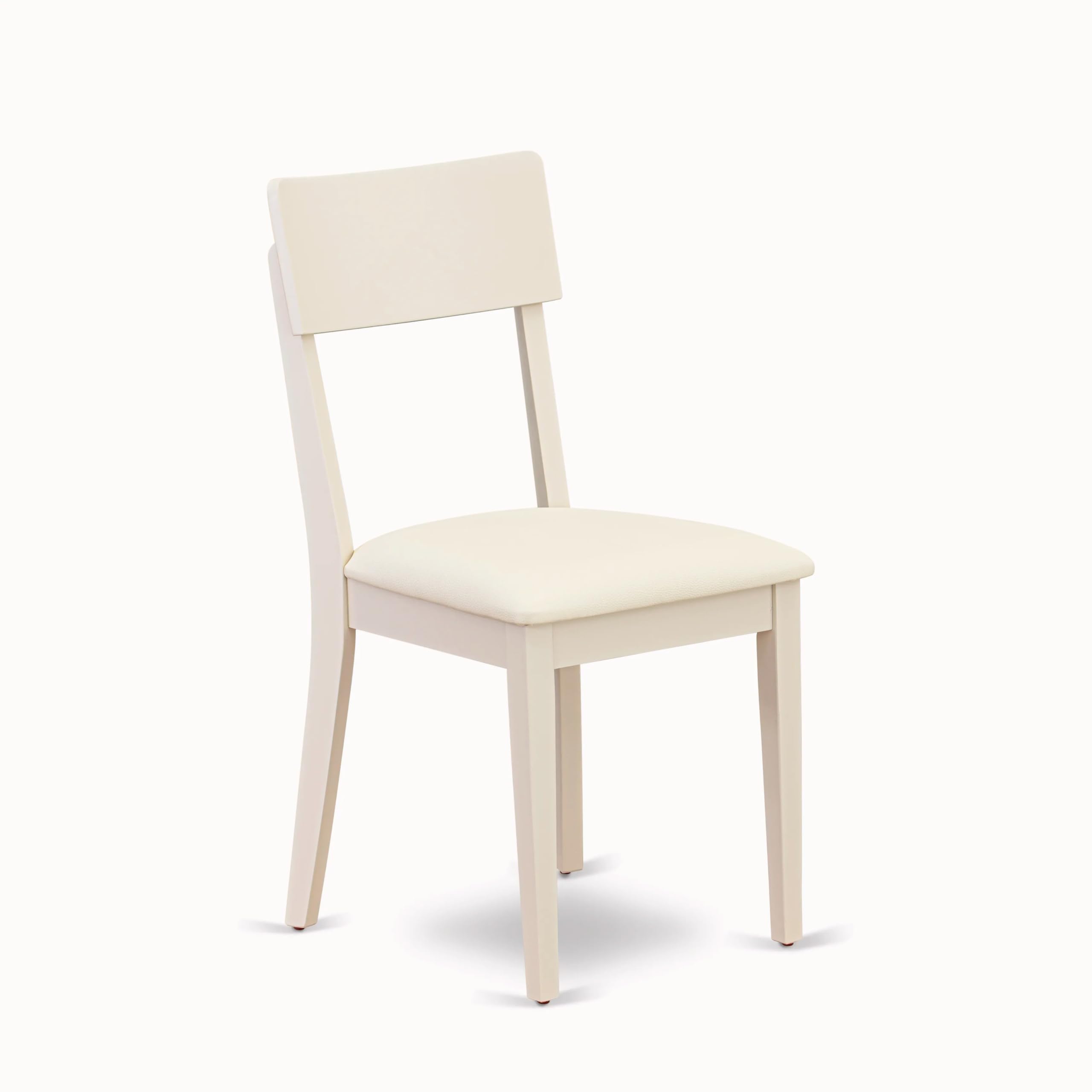 East West Furniture Adc-Lwh-Lc Andi Dining Chairs - Faux Leather Upholstered Dinette Chairs, Set Of 2, Linen White