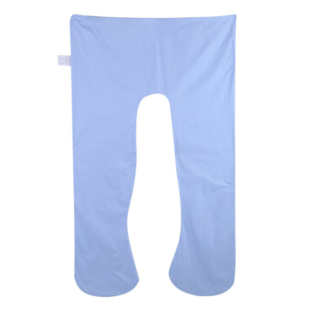 U Shaped Pregnancy Pillowcase, Detachable Cotton Full Body Sleeping Pillow Maternity Support Cover (Blue)