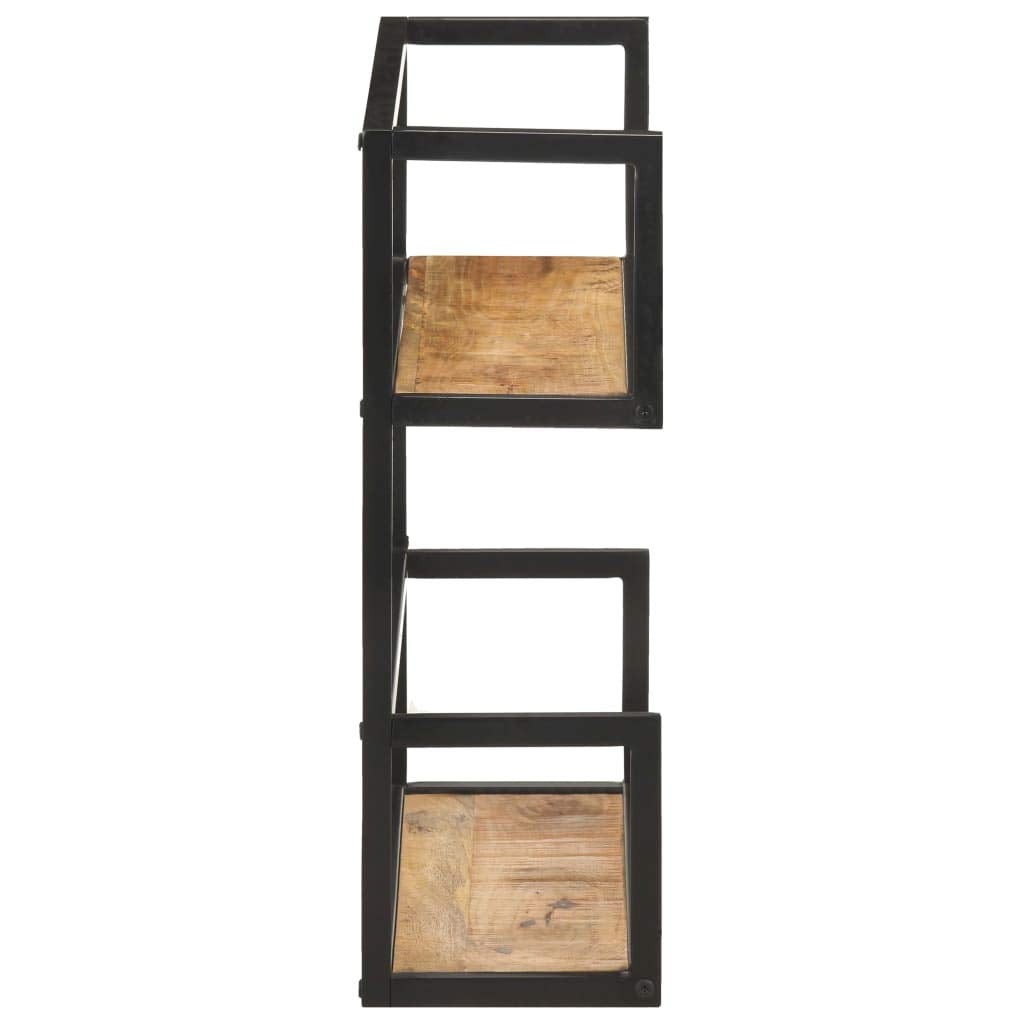 vidaXL Wall Shelf - Durable Rough Mango Wood & Iron Shelf - Ideal for Books & Home Decor - Black Frame - 23.6&quot;x7.9&quot;x23.6&quot; Size