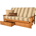 Kodiak Furniture Monterey Butternut Storage Wood Futon and Parma Gray Mattress