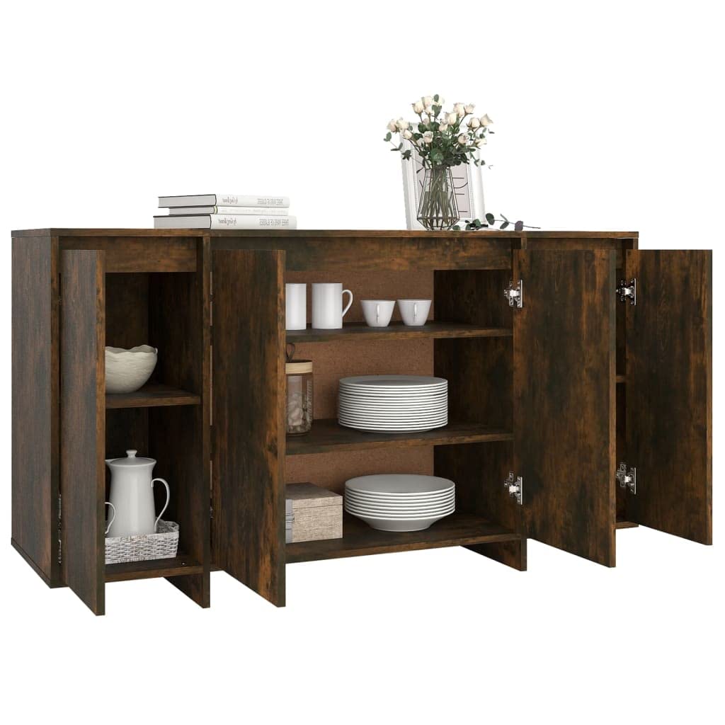 vidaXL Sideboard Smoked Oak 53.1&quot;x16.1&quot;x16.1&quot; Chipboard