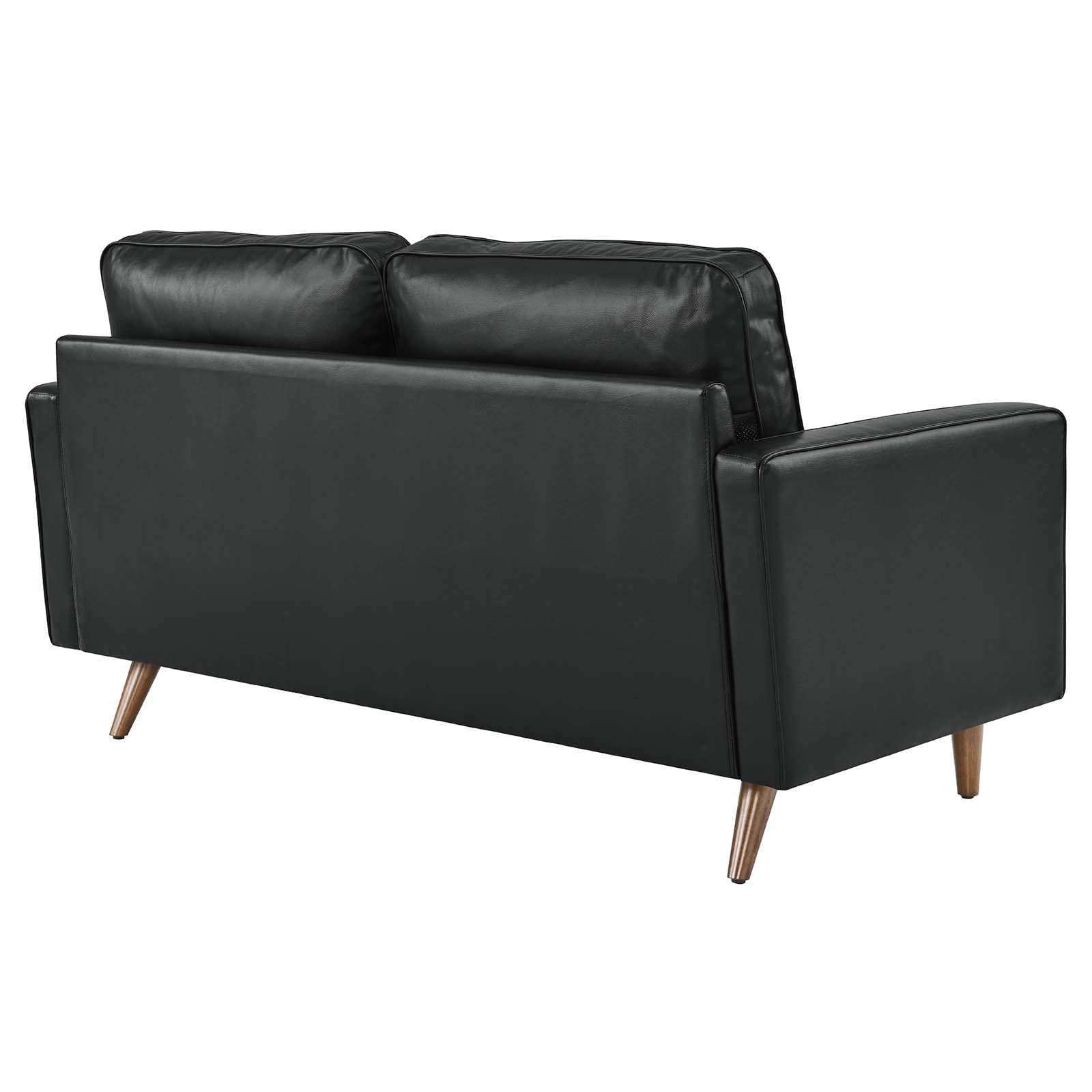 Modway EEI-5870-BLK Valour Leather Loveseat, Black