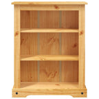 vidaXL 3-Tier Bookcase - Solid Waxed Pinewood, Timeless Design, Mexican 'Corona' Furniture Style, Ample Storage Space - Ideal for Living Room or Study - Brown